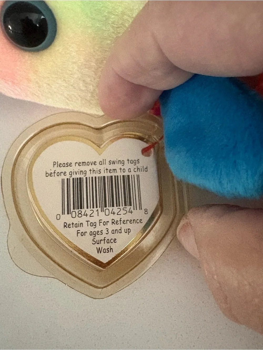 Ty Beanie Baby Lips the Fish 1999 Retired with All Tags and Tag Protector NWMT